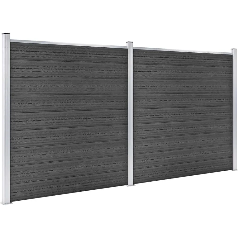 vidaXL Vallas De Jardín-Juego de paneles de valla WPC 353x186 cm
