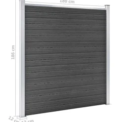 vidaXL Vallas De Jardín-Juego de paneles de valla WPC 353x186 cm