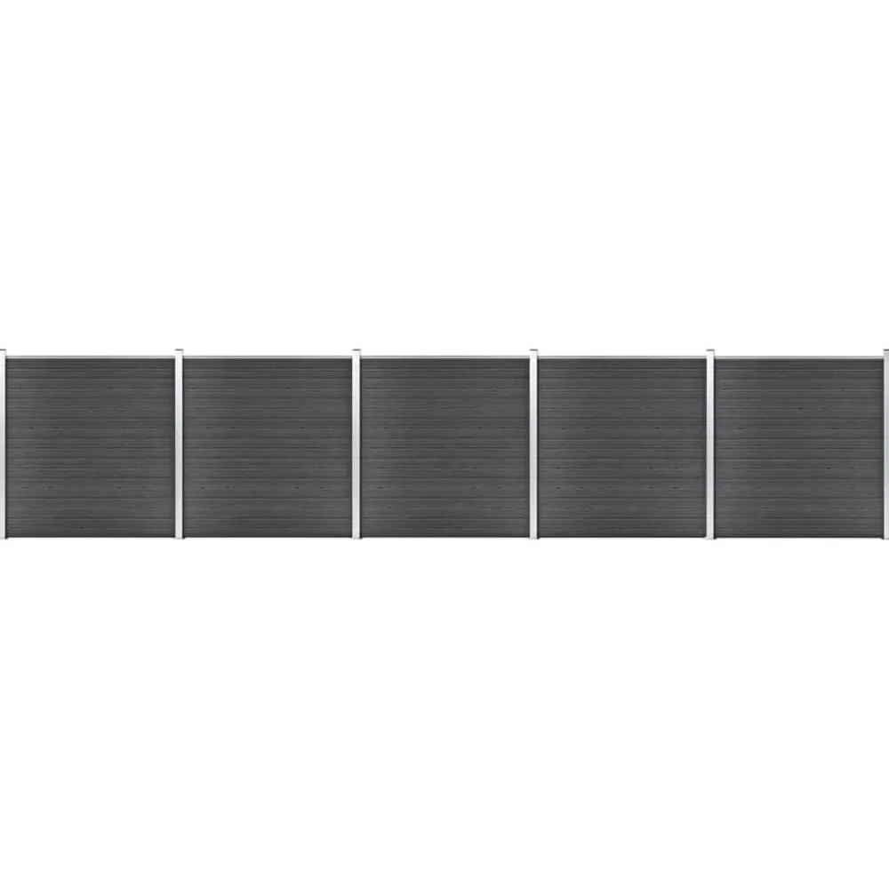 vidaXL Juego de paneles de valla WPC 872x186 cm Negro Hot