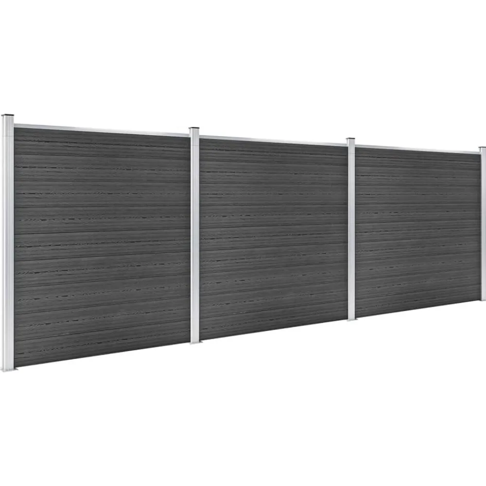vidaXL Vallas De Jardín-Juego de paneles de valla WPC 526x186 cm