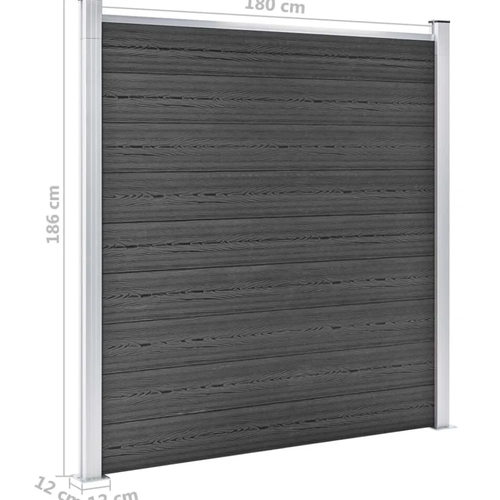 vidaXL Vallas De Jardín-Juego de paneles de valla WPC 526x186 cm