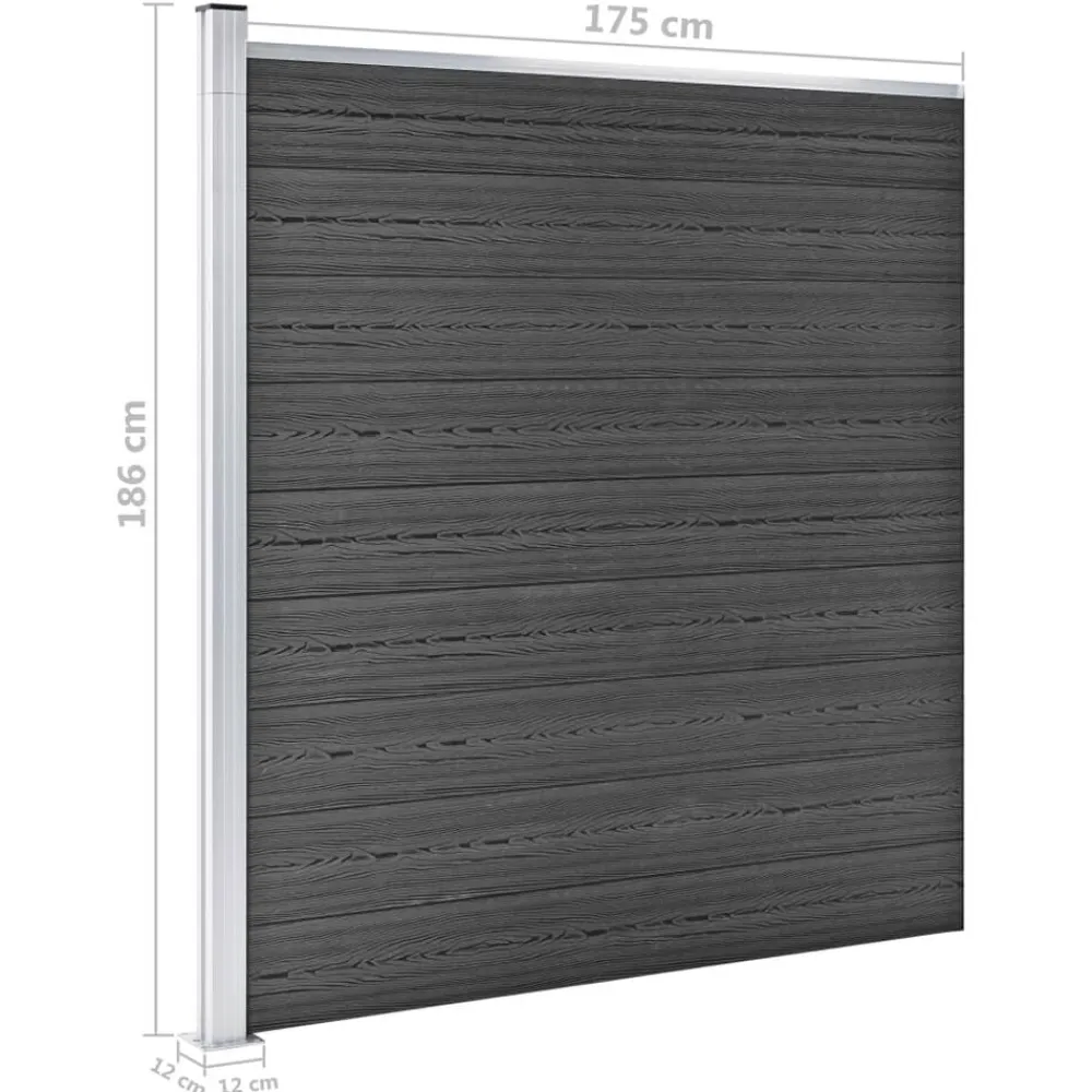 vidaXL Vallas De Jardín-Juego de paneles de valla WPC 526x186 cm