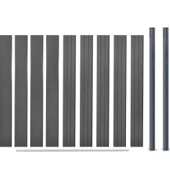vidaXL Vallas De Jardín-Juego de paneles de valla WPC 180x186 cm