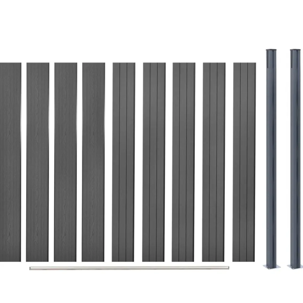 vidaXL Vallas De Jardín-Juego de paneles de valla WPC 180x186 cm