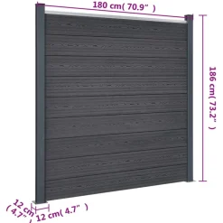 vidaXL Vallas De Jardín-Juego de paneles de valla WPC 180x186 cm