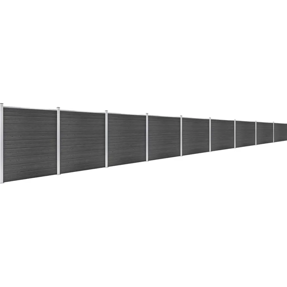 vidaXL Vallas De Jardín-Juego de paneles de valla WPC 1564x186 cm