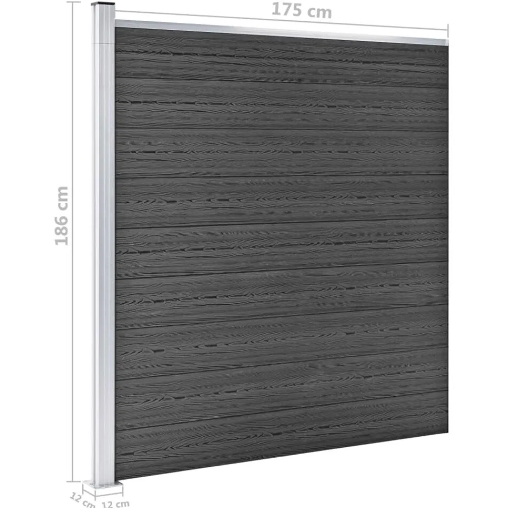 vidaXL Vallas De Jardín-Juego de paneles de valla WPC 1564x186 cm