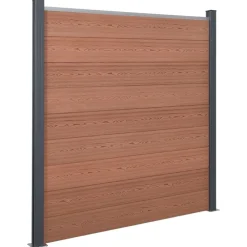 vidaXL Vallas De Jardín-Juego de paneles de valla WPC marrón 180x186 cm