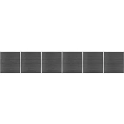 vidaXL Juego de paneles de valla WPC 1045x186 cm Negro New