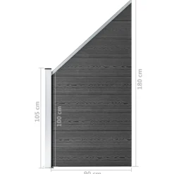 vidaXL Vallas De Jardín-Juego de paneles de valla WPC 1484x(105-186) cm