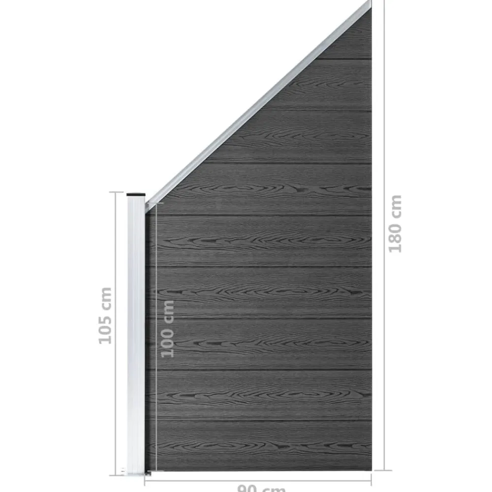 vidaXL Vallas De Jardín-Juego de paneles de valla WPC 1484x(105-186) cm