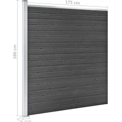 vidaXL Vallas De Jardín-Juego de paneles de valla WPC 1484x(105-186) cm