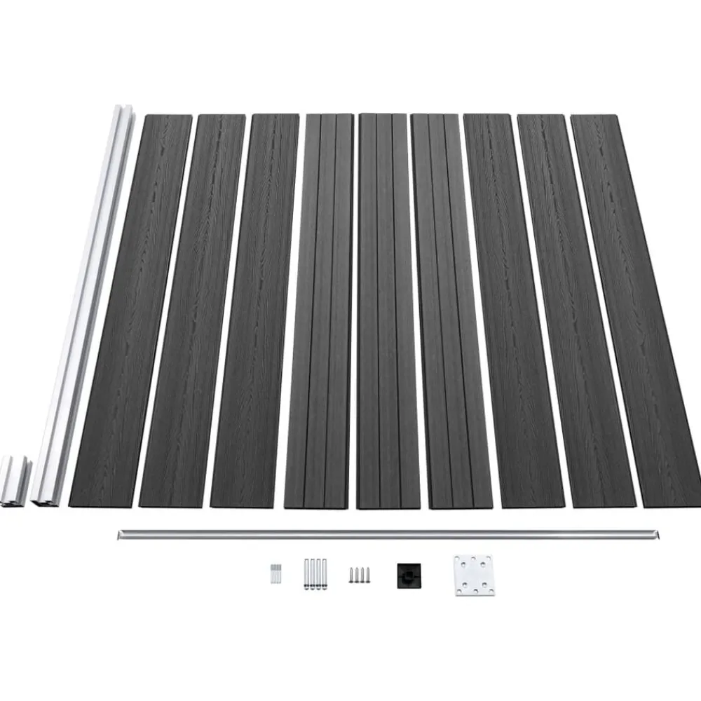 vidaXL Vallas De Jardín-Juego de paneles de valla WPC 1484x(105-186) cm