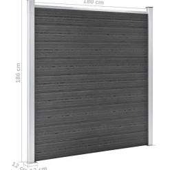 vidaXL Vallas De Jardín-Juego de paneles de valla WPC 1737x186 cm