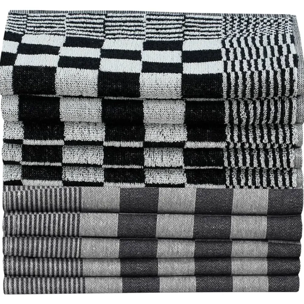 vidaXL Ropa De Casa-Juego de paños 10 unidades algodón