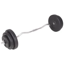 vidaXL Fitness Y Musculación-Juego de pesas barra y mancuernas 120 kg