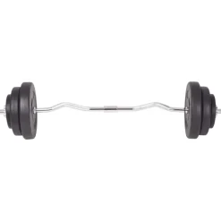vidaXL Fitness Y Musculación-Juego de pesas barra y mancuernas 120 kg