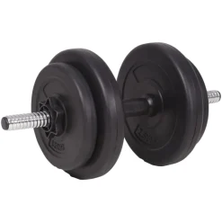vidaXL Fitness Y Musculación-Juego de pesas barra y mancuernas 120 kg