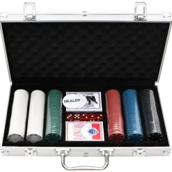 vidaXL Juegos-Juego de póker 300 piezas 4 g