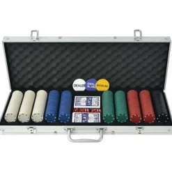 vidaXL Juego de Póker con 500 fichas maletín de aluminio New