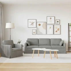 vidaXL Juego de Sofá 2 pcs 228 x 78 x 80 cm Terciopelo Gris claro Best
