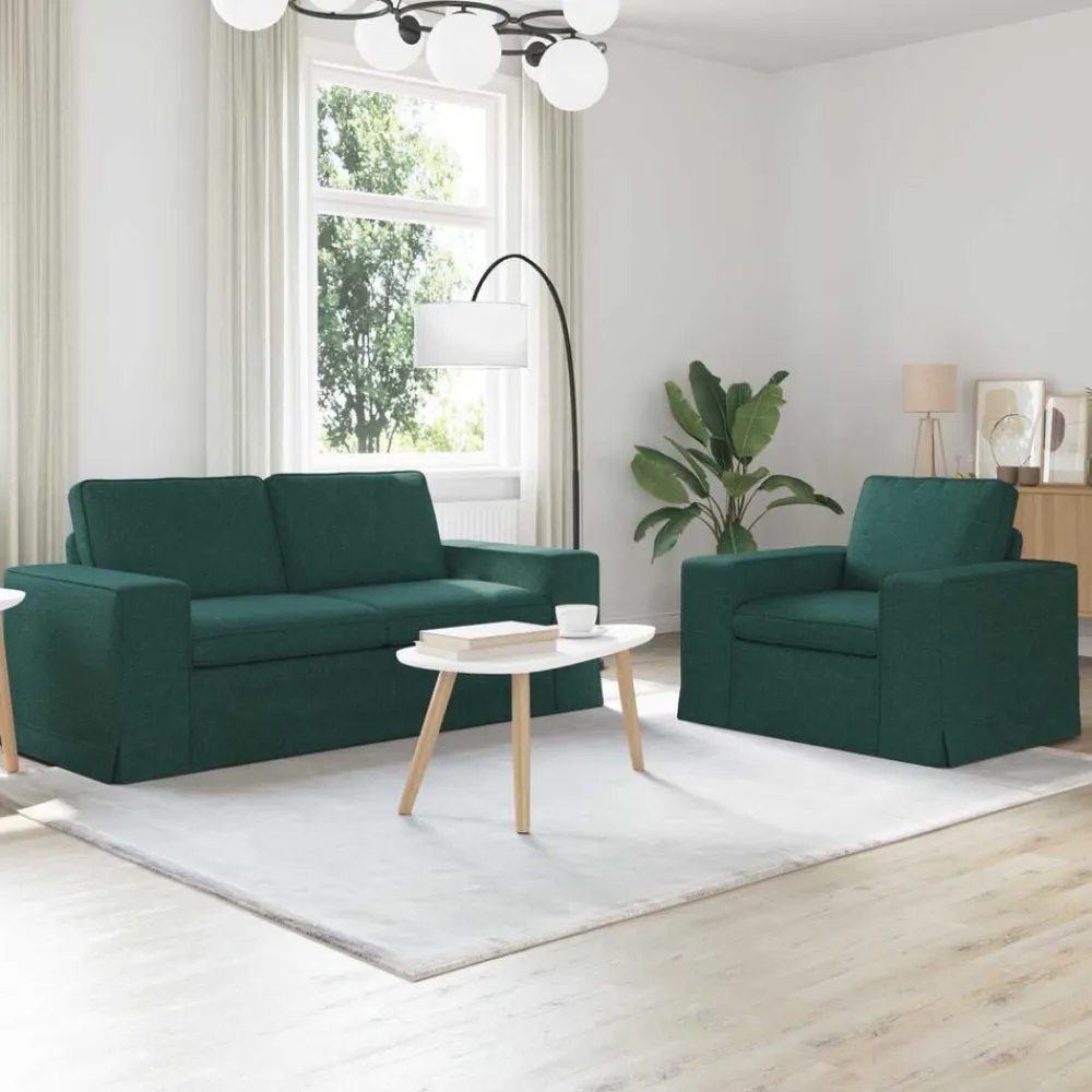 vidaXL Sofás-Juego de Sofá 2 pcs 182 x 80 x 82 cm tela