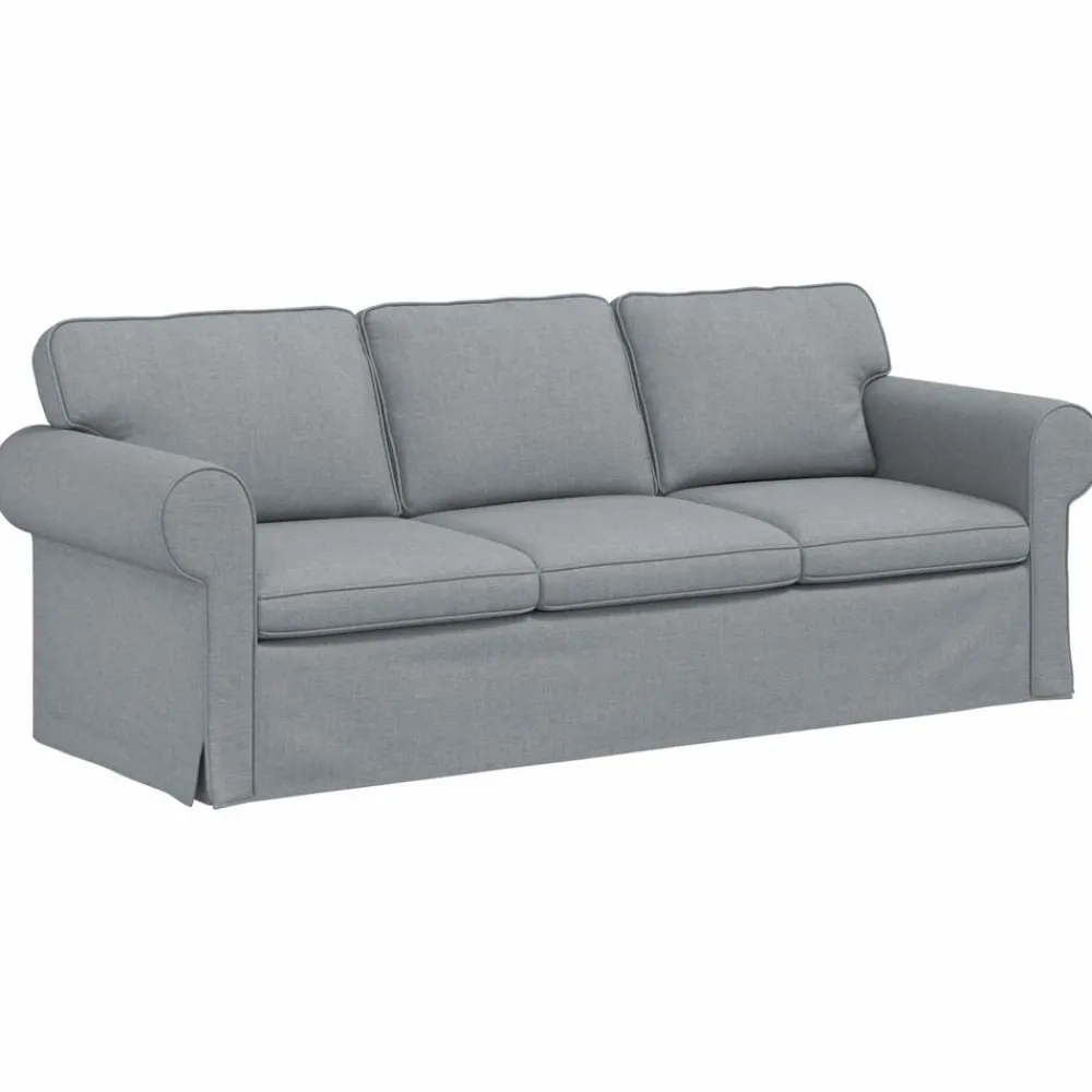 vidaXL Juego de Sofá 2 pcs 215 x 82 x 80 cm tela Gris claro Hot