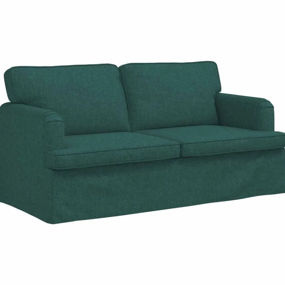 vidaXL Juego de Sofá 2 pcs 162 x 80 x 85 cm tela Verde oscuro Hot