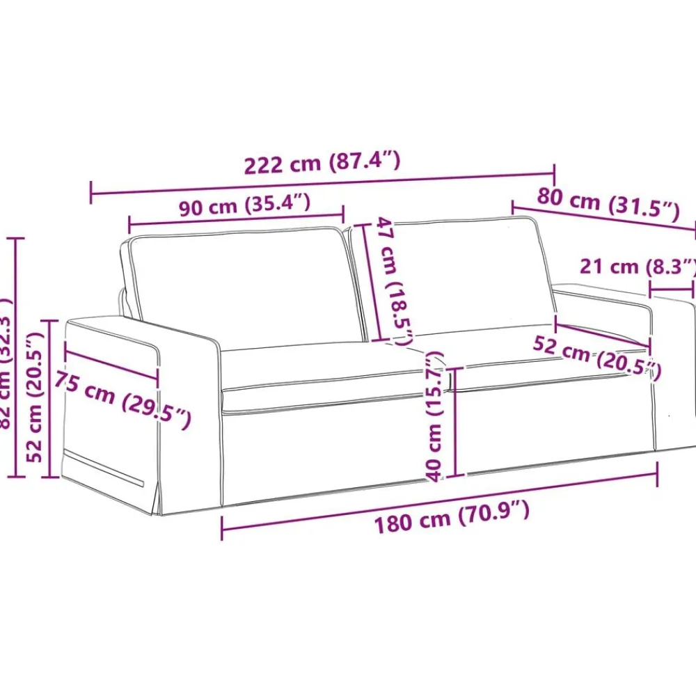 vidaXL Juego de Sofá 2 pcs 182 x 80 x 82 cm tela Gris oscuro Online