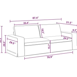 vidaXL Juego de Sofá 2 pcs 182 x 80 x 82 cm tela Gris oscuro Online