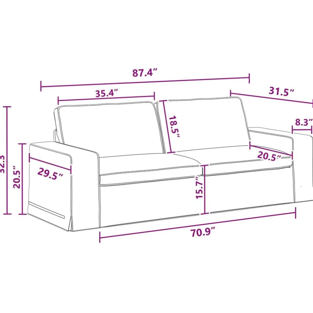 vidaXL Juego de Sofá 2 pcs 182 x 80 x 82 cm tela Gris oscuro Online