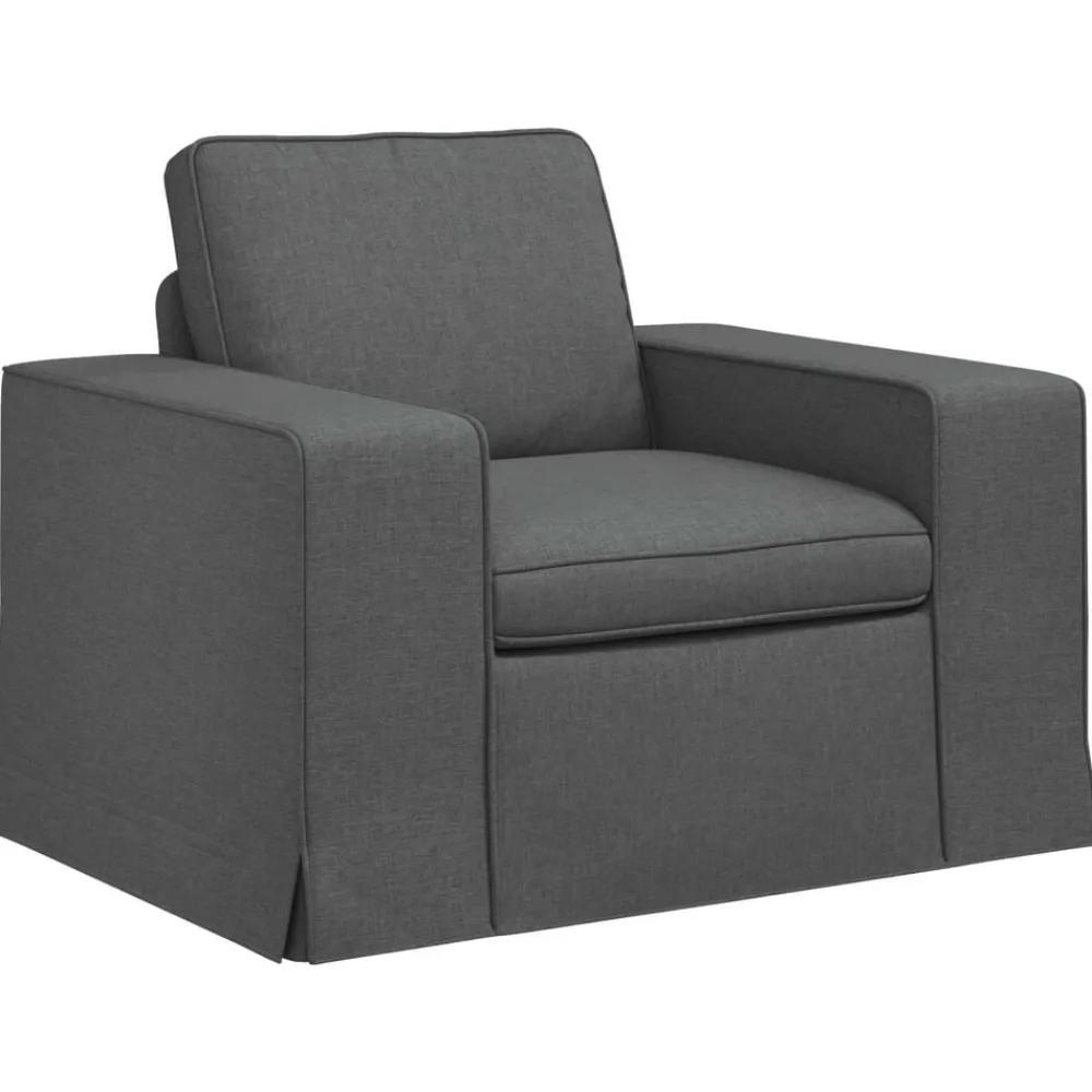 vidaXL Juego de Sofá 2 pcs 182 x 80 x 82 cm tela Gris oscuro Online