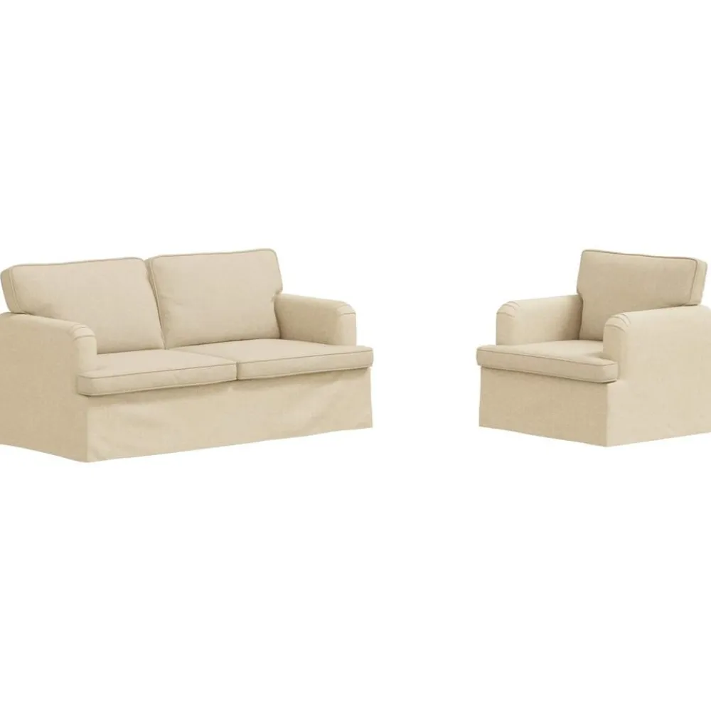vidaXL Sofás-Juego de Sofá 2 pcs 162 x 80 x 85 cm tela