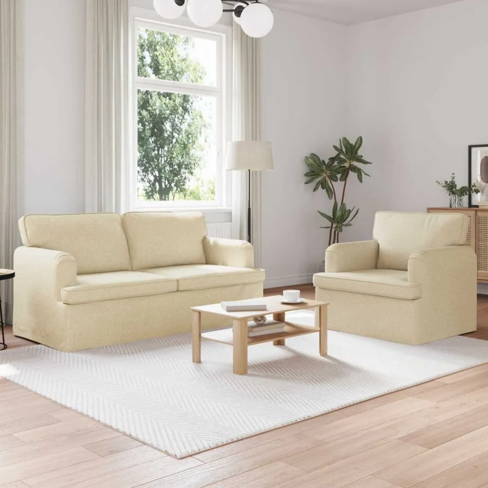 vidaXL Sofás-Juego de Sofá 2 pcs 162 x 80 x 85 cm tela