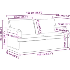 vidaXL Sofás-Juego de Sofá 2 pcs 162 x 80 x 85 cm tela