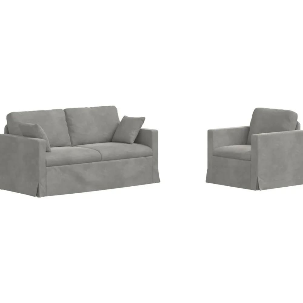 vidaXL Sofás-Juego de Sofá 2 pcs 158 x 78 x 80 cm Terciopelo