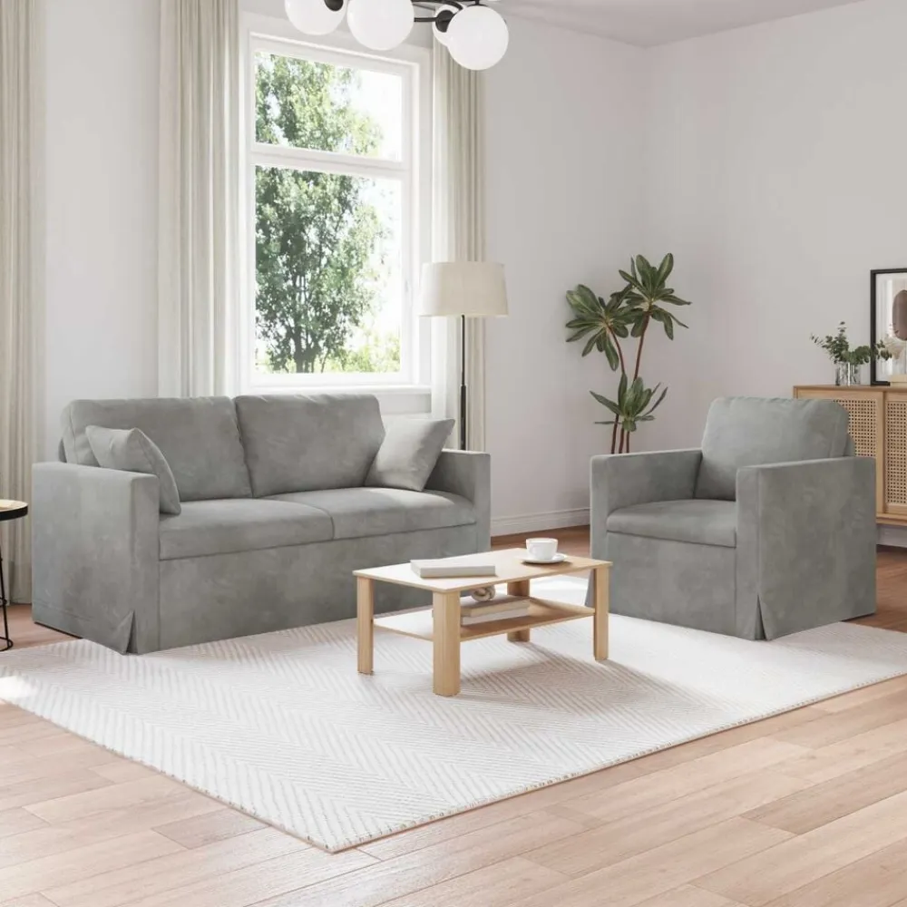 vidaXL Sofás-Juego de Sofá 2 pcs 158 x 78 x 80 cm Terciopelo