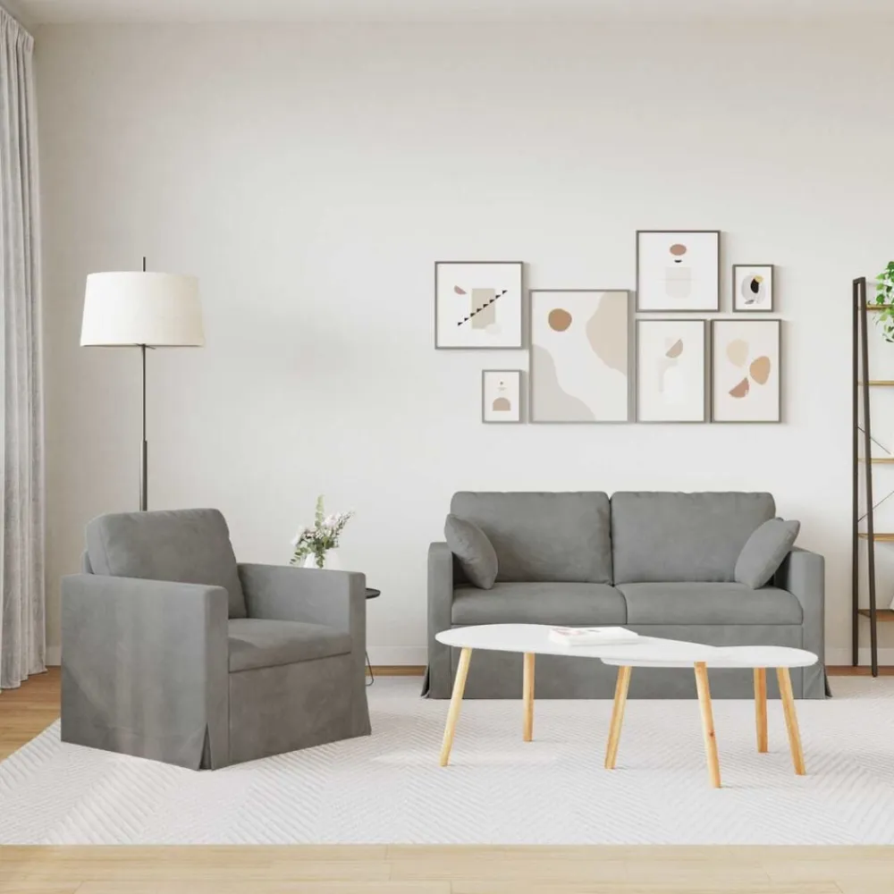 vidaXL Sofás-Juego de Sofá 2 pcs 158 x 78 x 80 cm Terciopelo