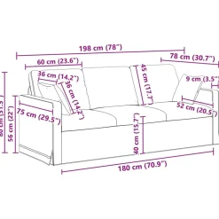 vidaXL Sofás-Juego de Sofá 2 pcs 198 x 78 x 80 cm Terciopelo