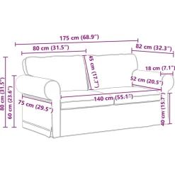 vidaXL Sofás-Juego de Sofá 2 pcs 175 x 82 x 80 cm tela