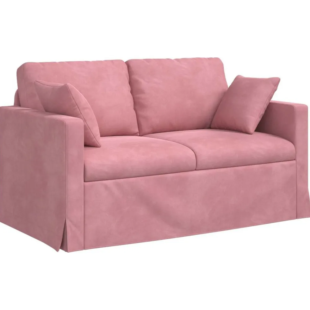 vidaXL Juego de Sofá 2 pcs 138 x 78 x 80 cm Terciopelo Rosa Sale