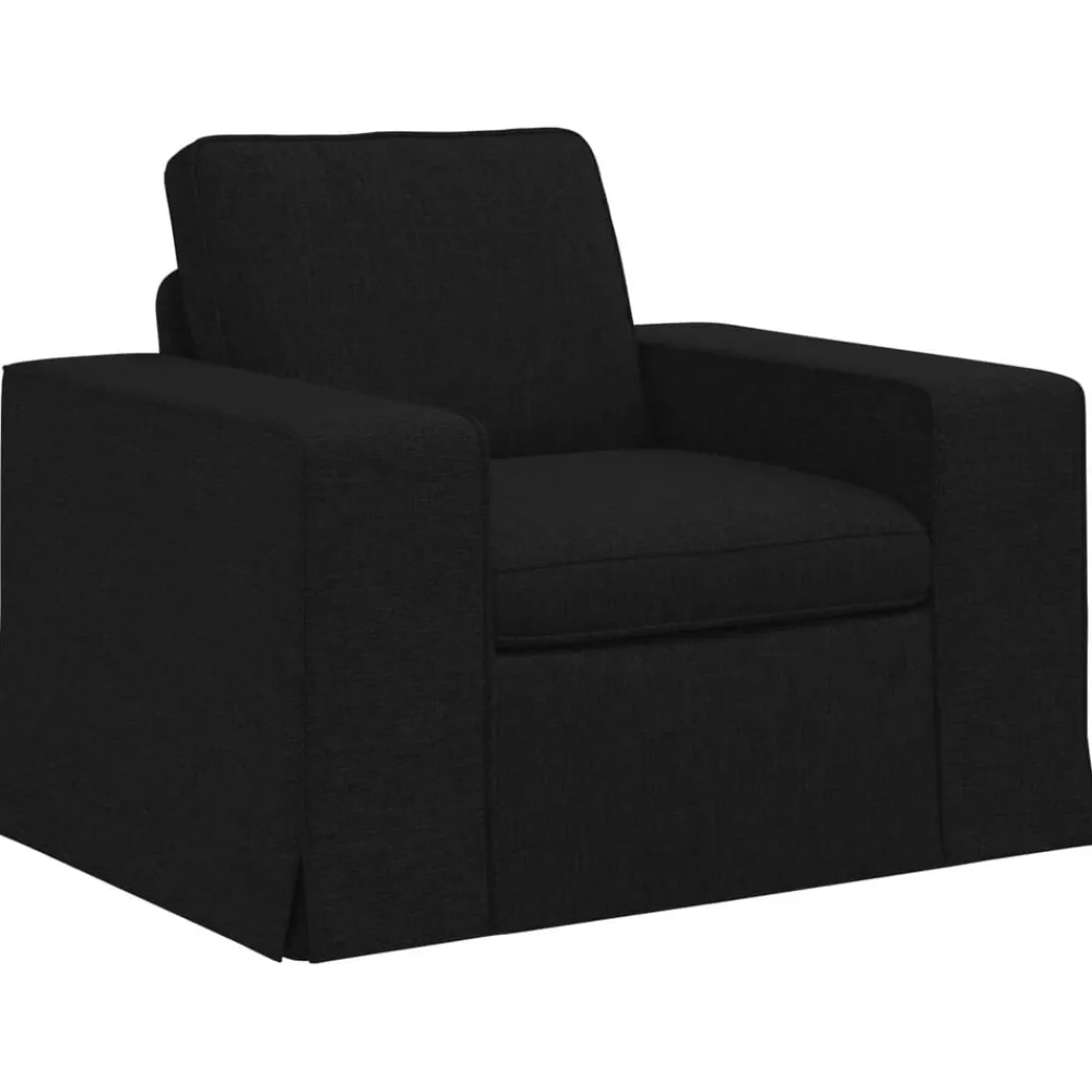 vidaXL Juego de Sofá 2 pcs 182 x 80 x 82 cm tela Negro Discount