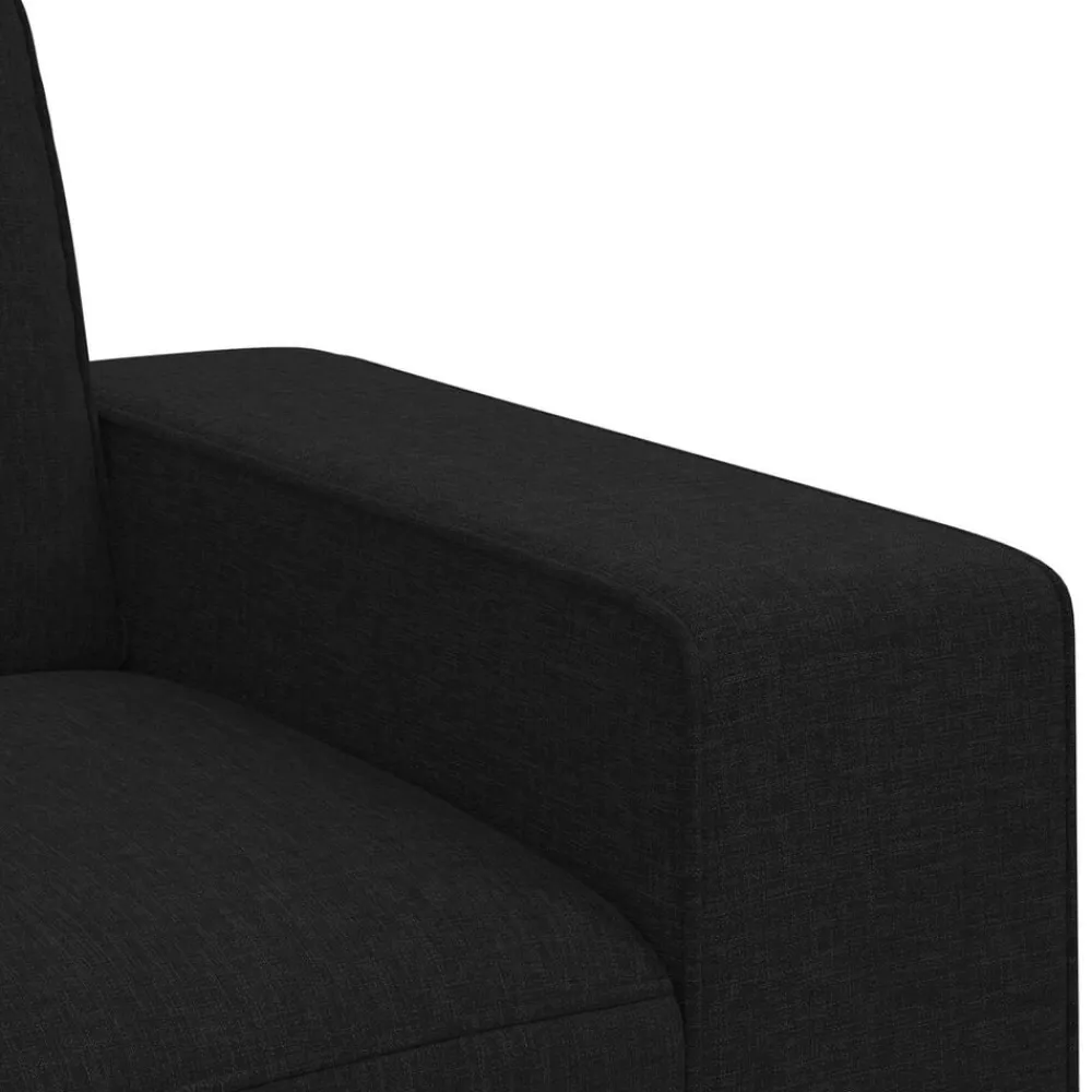 vidaXL Juego de Sofá 2 pcs 182 x 80 x 82 cm tela Negro Discount