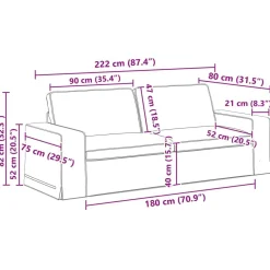 vidaXL Juego de Sofá 2 pcs 182 x 80 x 82 cm tela Negro Discount