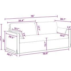 vidaXL Sofás-Juego de Sofá 2 pcs 198 x 78 x 80 cm tela