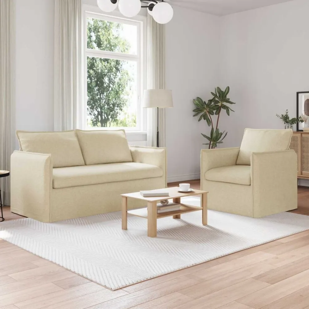 vidaXL Sofás-Juego de Sofá 2 pcs 156 x 82 x 85 cm Tela