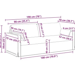 vidaXL Sofás-Juego de Sofá 2 pcs 158 x 78 x 80 cm tela
