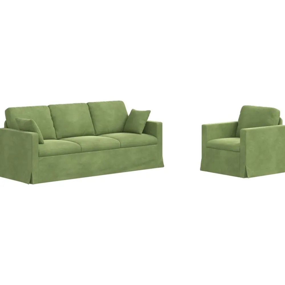 vidaXL Sofás-Juego de Sofá 2 pcs 198 x 78 x 80 cm Terciopelo