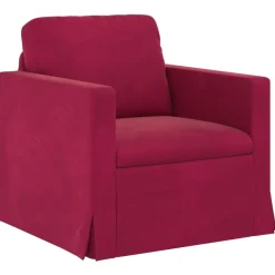 vidaXL Juego de Sofá 2 pcs Rojo vino 138 x 78 x 80 cm Terciopelo Rojo vino tinto New