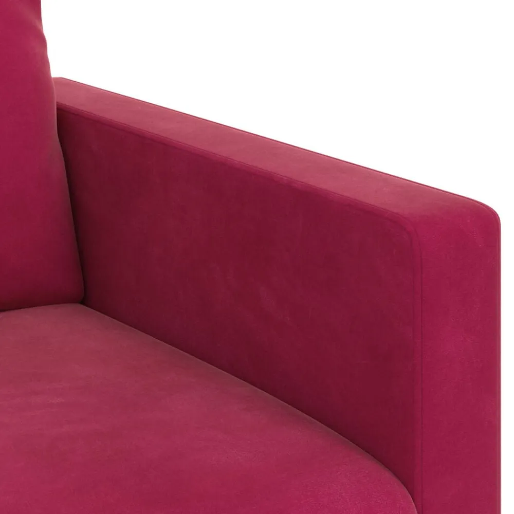 vidaXL Juego de Sofá 2 pcs Rojo vino 138 x 78 x 80 cm Terciopelo Rojo vino tinto New